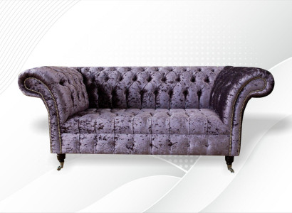 Chesterfield Pohovka Sofa Dvoumístná Látka Pohovky 2 Místa Polstr Samet